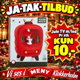Jule TV med figur & led lys